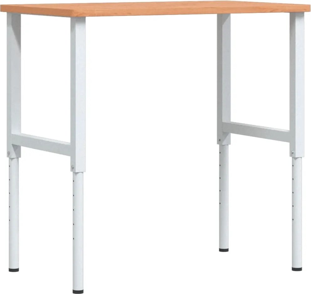 vidaXL tömör bükkfa négyszög alakú munkapad 100 x 60 x (71,5-98) cm