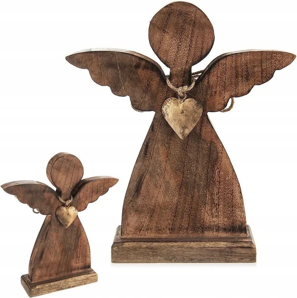 Fa Angyal Figura Dekoratív Álló Figura 30 cm