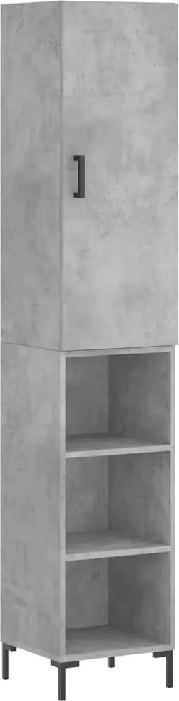 vidaXL betonszürke szerelt fa magasszekrény 34,5x34x180 cm
