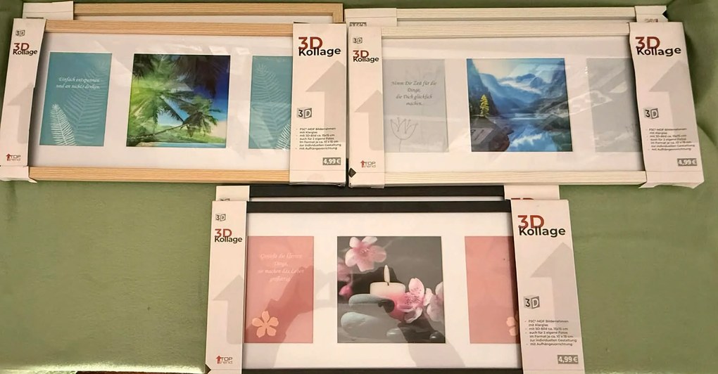 6 Db-os 3D Kollage Képkeret Szett – Minden Típusból 2 Db