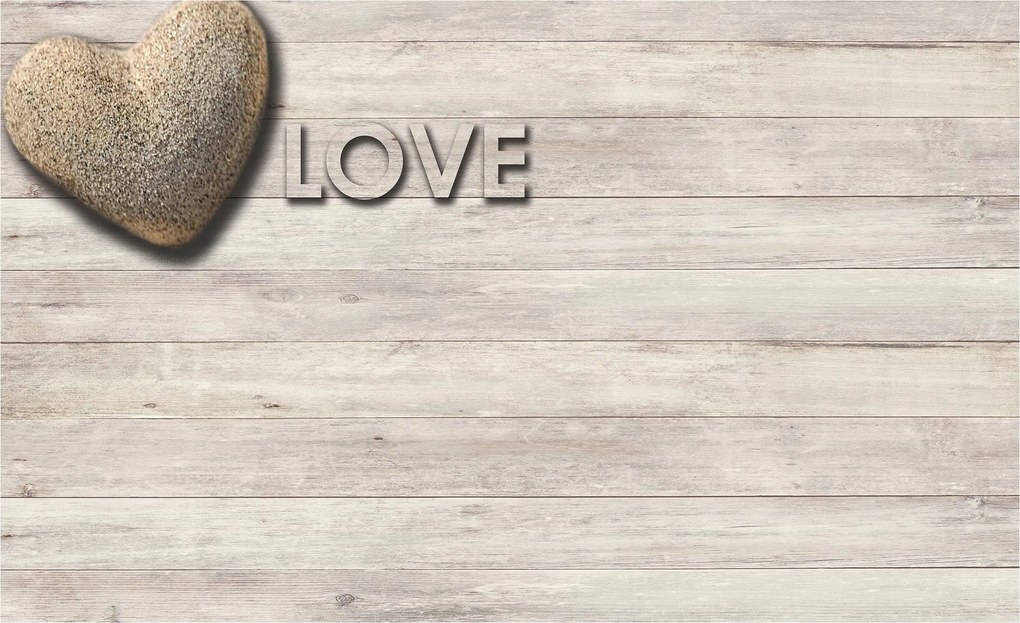 Flizelin fotótapéta Kő szív Love rusztikus deszkák 250x175 +ragasztó