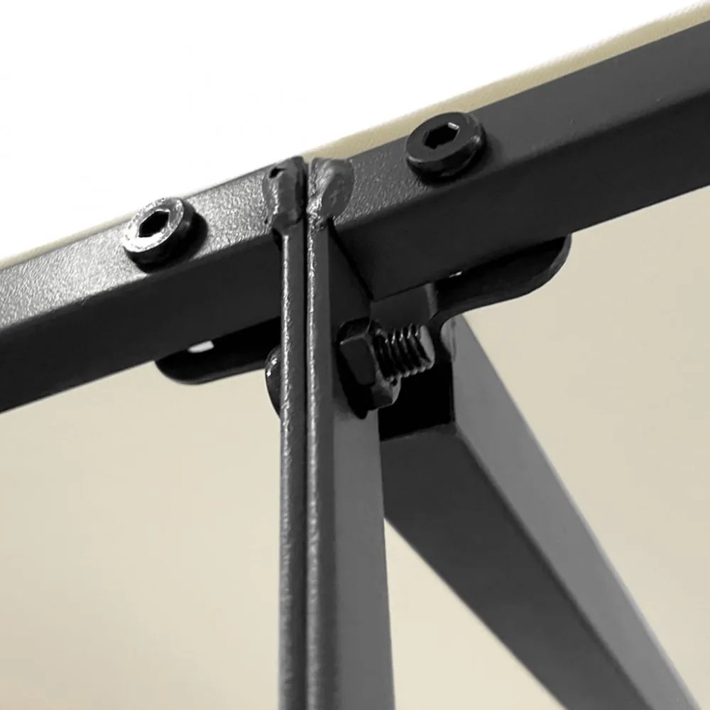 krémszínű szövet és acél pavilon 4 x 3 m 180 g/m²