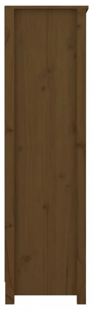 mézbarna tömör fenyőfa faliszekrény 80 x 35 x 126 cm