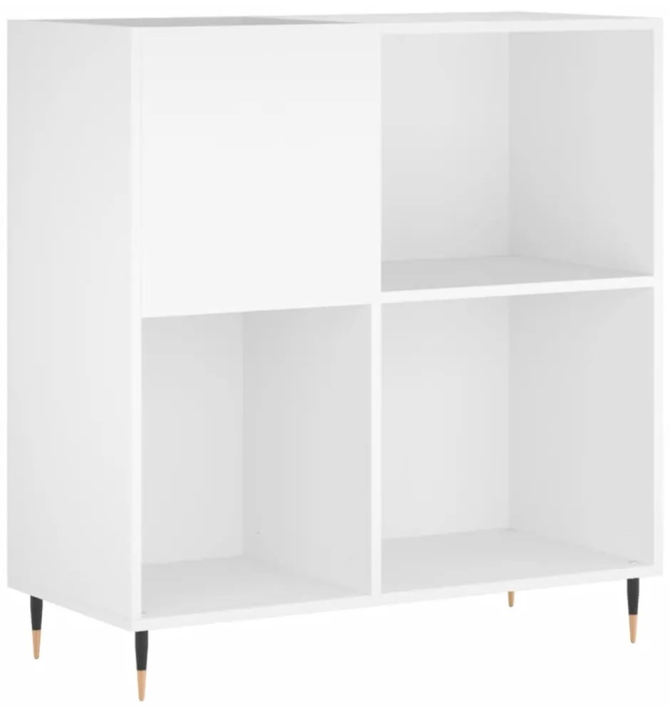 fehér szerelt fa hanglemezszekrény 84,5 x 38 x 89 cm