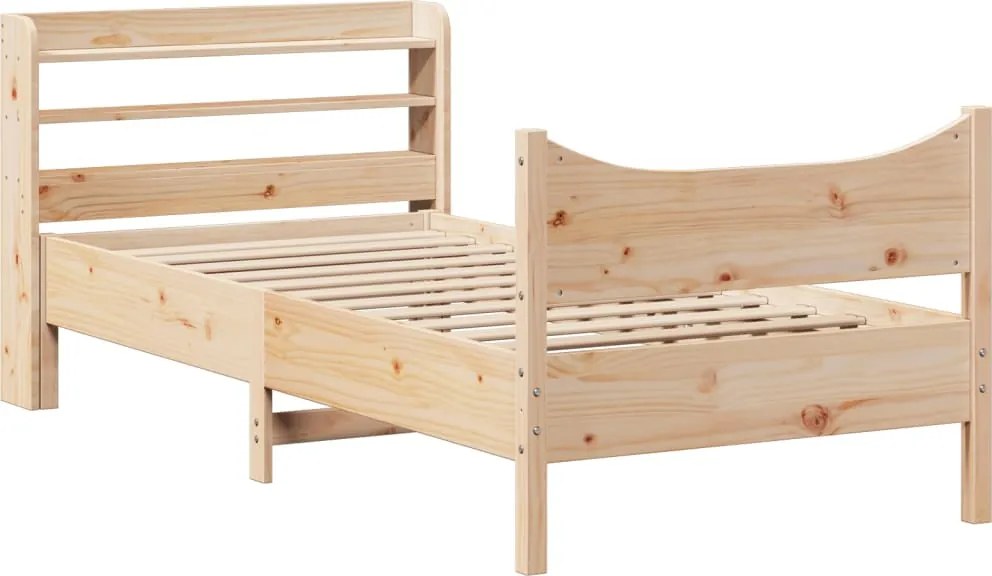 vidaXL tömör fenyőfa ágykeret fejtámlával 90 x 200 cm