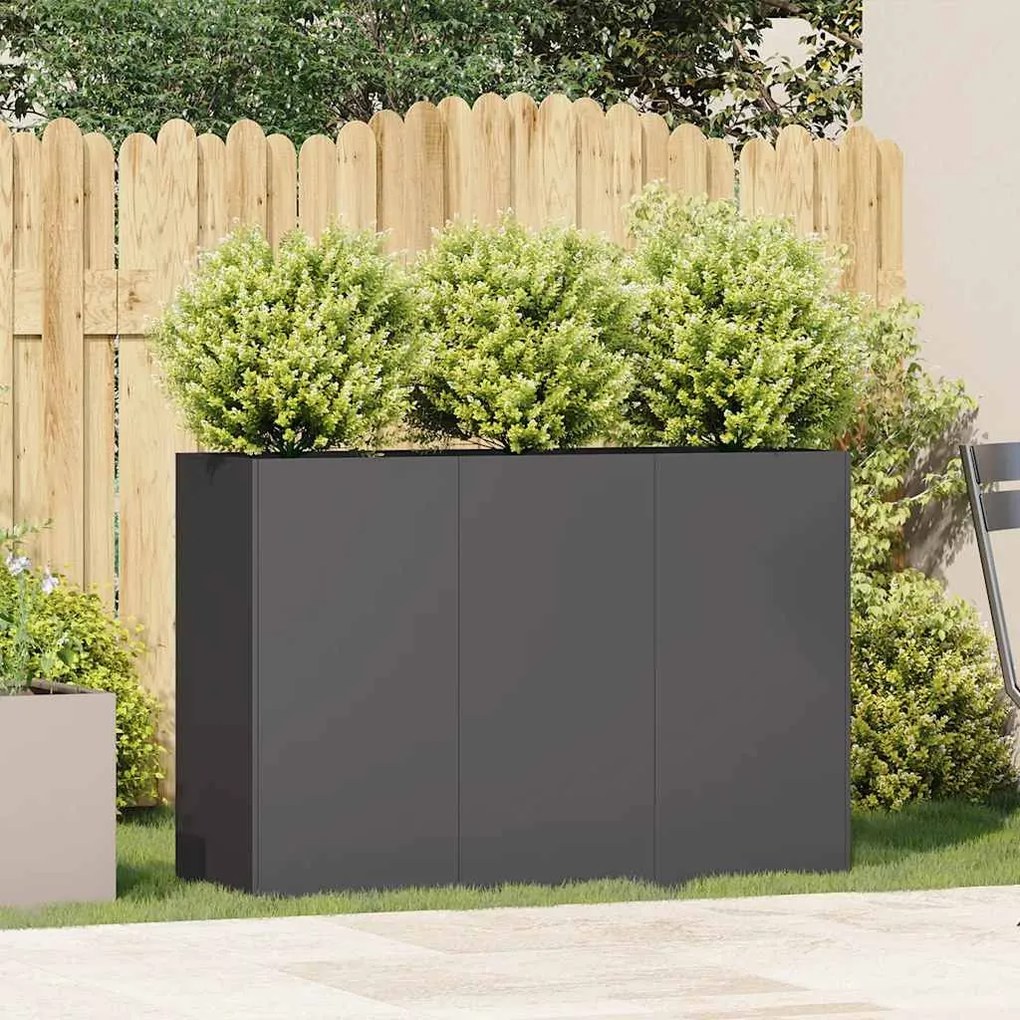 vidaXL ültetvény fekete 120x40x80 cm hidegen hengerelt acélból