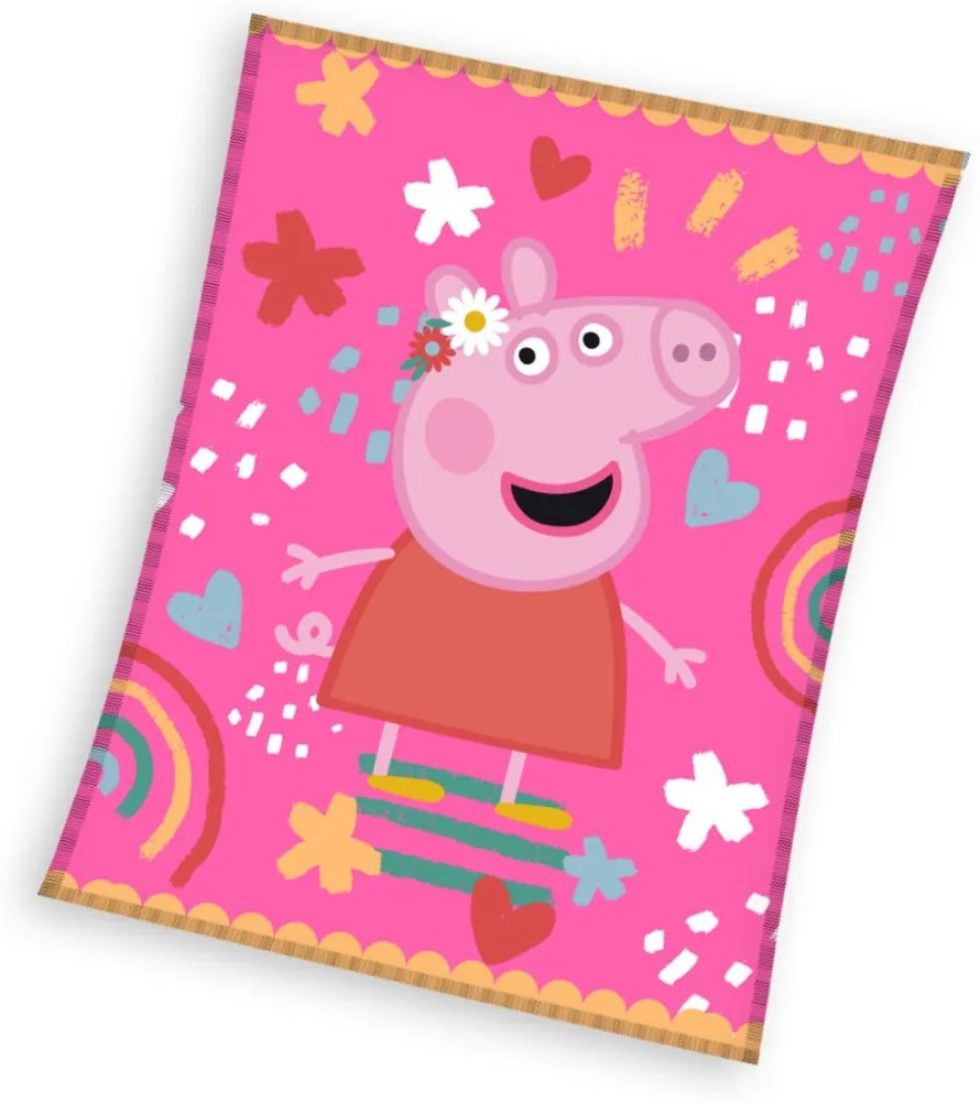 Peppa malac Piggy Tales coral fleece polár takaró 130x160cm
