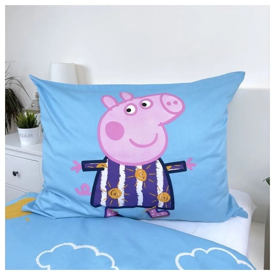 Egyszemélyes pamut gyerek ágyneműhuzat világító hatással 140x200 cm Peppa Pig – Jerry Fabrics