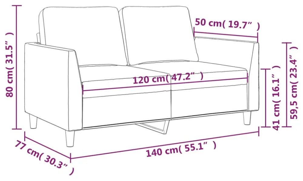 2 személyes krémszínű műbőr kanapé 120 cm