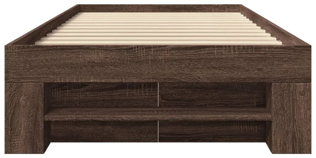 barna tölgy színű szerelt fa ágykeret matrac nélkül 90x200 cm