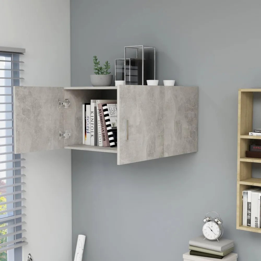 betonszürke szerelt fa falra szerelhető szekrény 80x39x40 cm