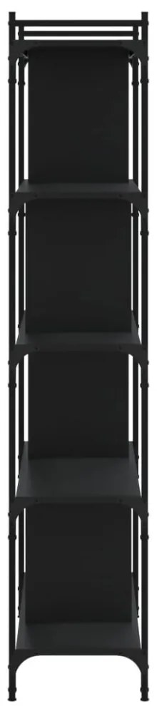 5 szintes fekete szerelt fa könyvespolc 76 x 32 x 158 cm