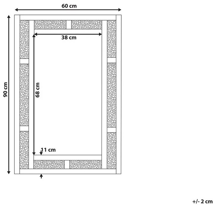 Ezüst falitükör 60 x 90 cm AVRILLE Beliani