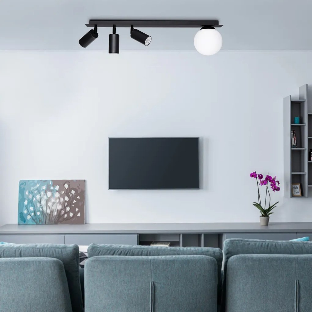 KAJA K-4136 ALBIO Fekete Színű Mennyezeti Lámpa 3+1xGU10 + E14 10W IP20