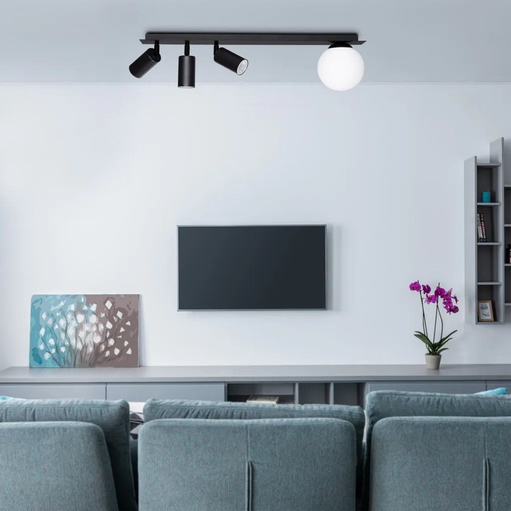 KAJA K-4136 ALBIO Modern Mennyezeti Lámpa Fekete E14+GU10 IP20