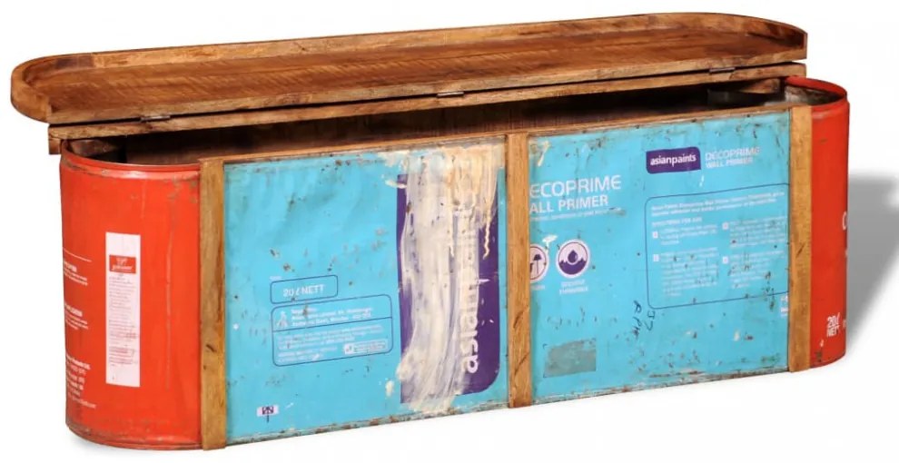 Antikolt hatású tömör fa tárolórekeszes pad