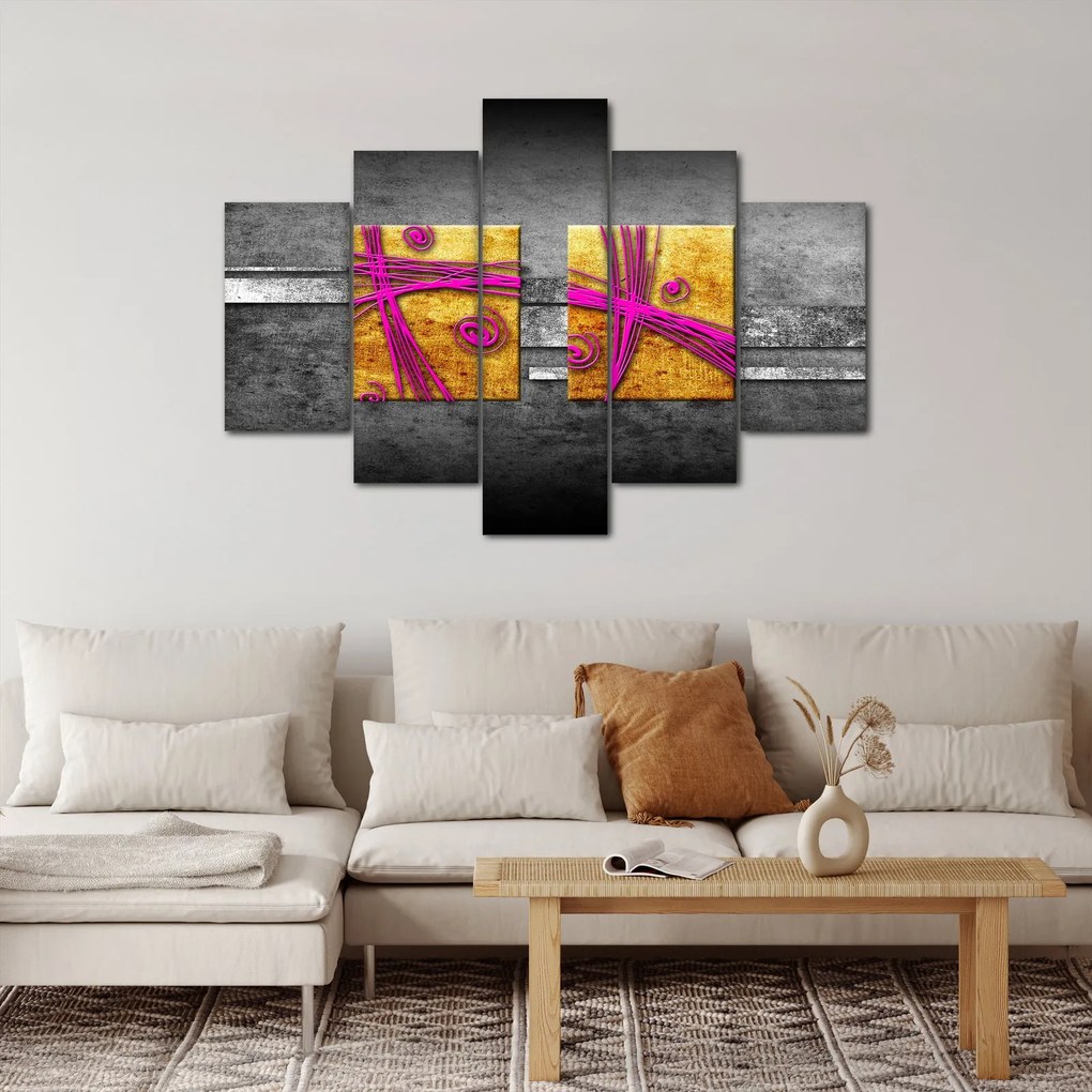 Fekete alapon színes négyzetek képe (150x105 cm)