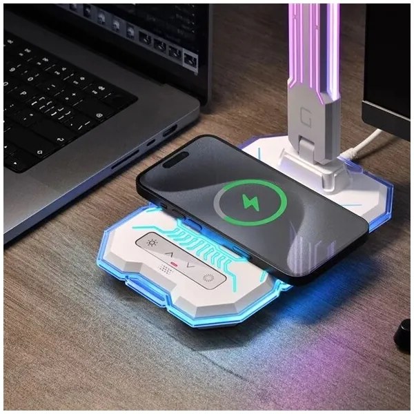 LED RGB érintős, tölthető asztali lámpa, állítható fényerő, 7,5W, 2700-5300K, fe