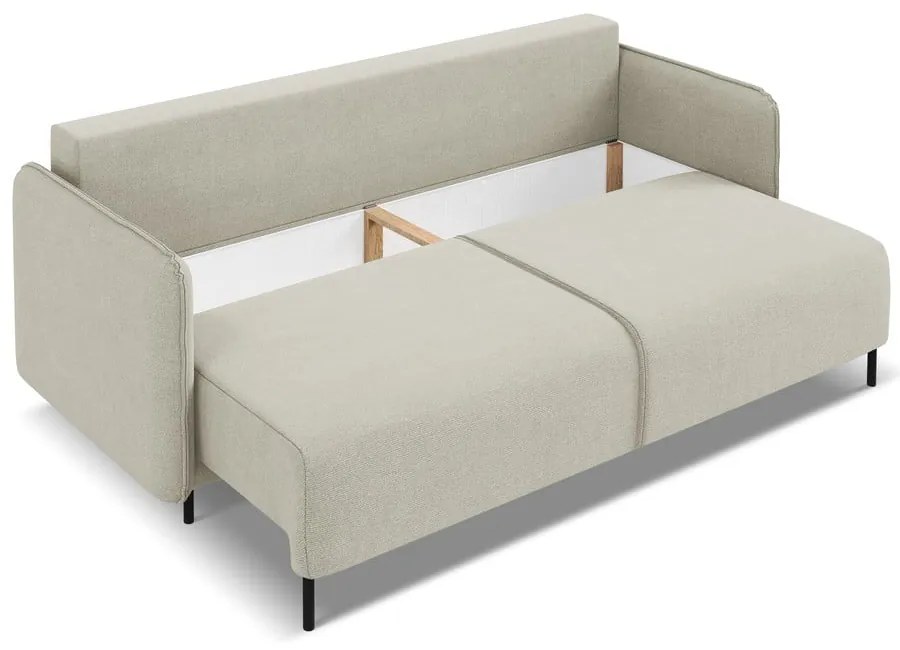 Bézs kinyitható-tárolóhelyes kanapé 226 cm Luana – Makamii