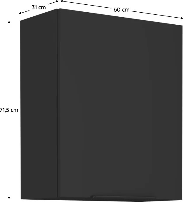 Felső szekrény, fekete, SIBER 60 G-72 1F