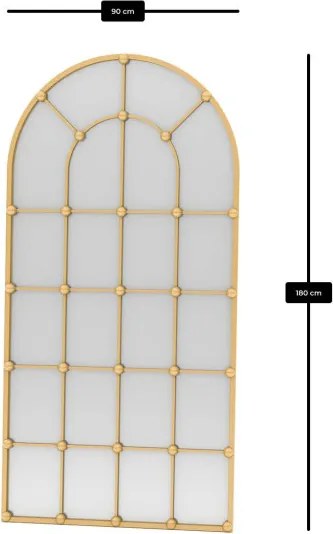 Ovalis tükör, arany, 90 cm