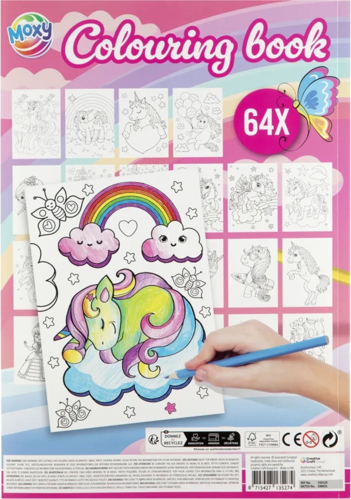 Unikornis Moxy színező 64 oldal