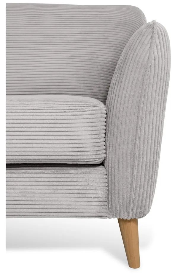 Világosszürke kordbársony sarokkanapé (bal oldali) Paris – Scandic