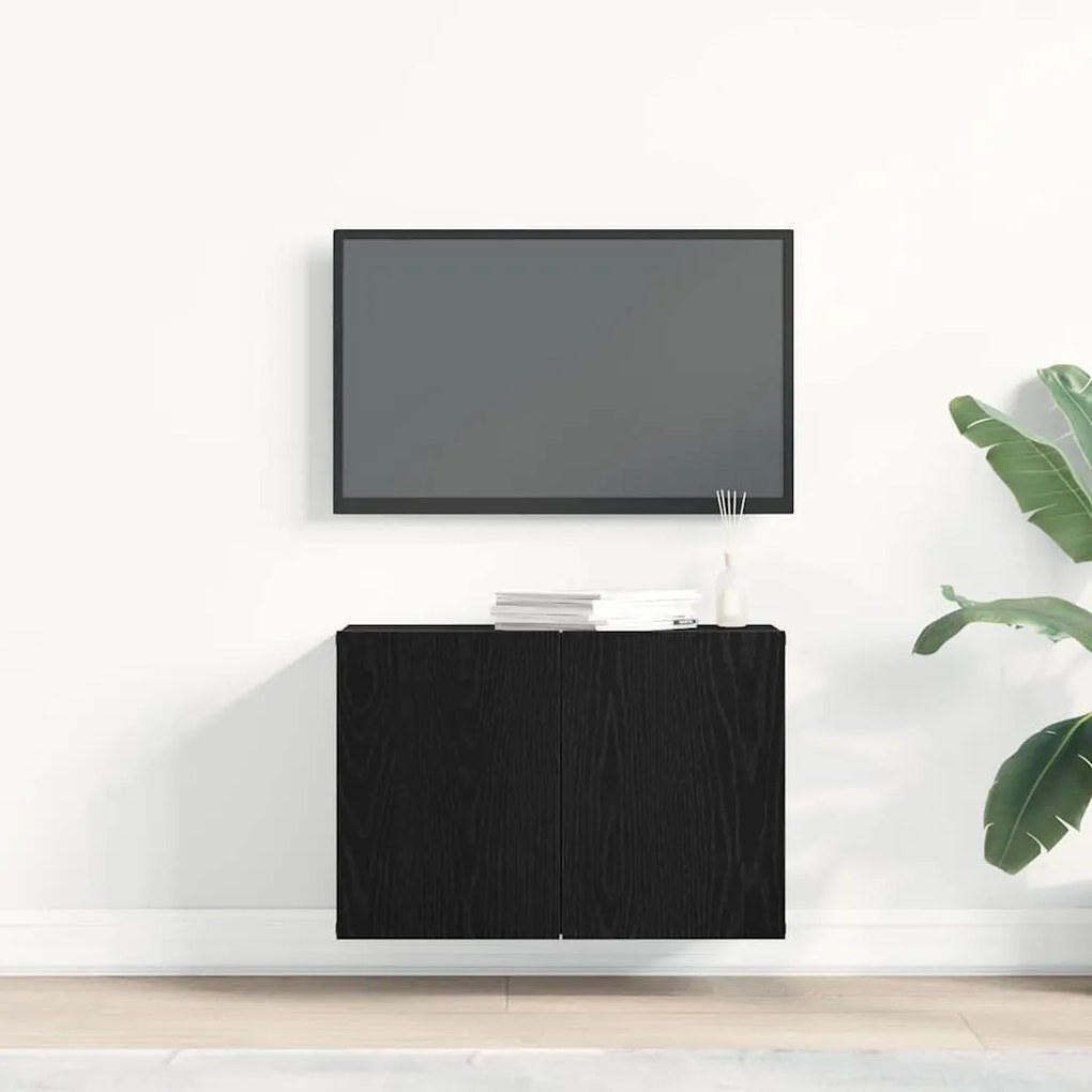 fekete tölgyfa TV-szekrény 60 x 30 x 41 cm