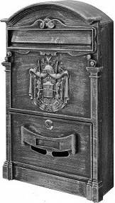 POSTALÁDA ÖNTÖTT.XL ANTIK-EZÜST C.ARTHUR 29*47 PB-301AL