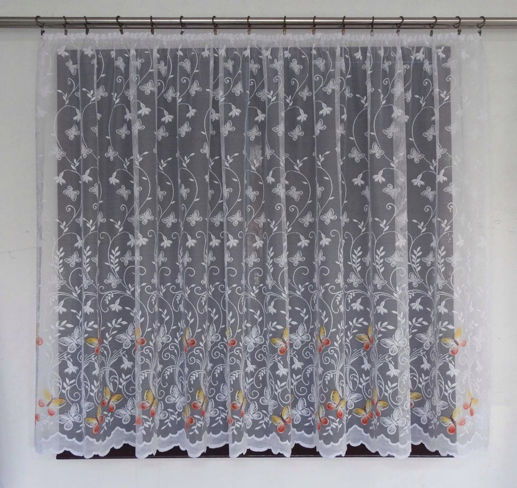 Mg Függöny Pillangók Fehér kol 260x175 kész szalaggal