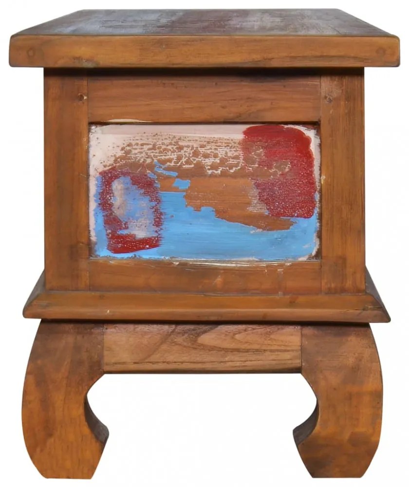 újrahasznosított tíkfa TV-szekrény 110 x 35 x 40 cm