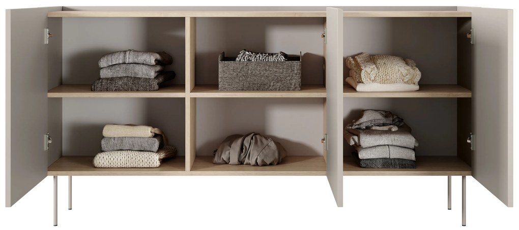 Desin komód 170 cm fém lábakkal - kasmír / nagano tölgy