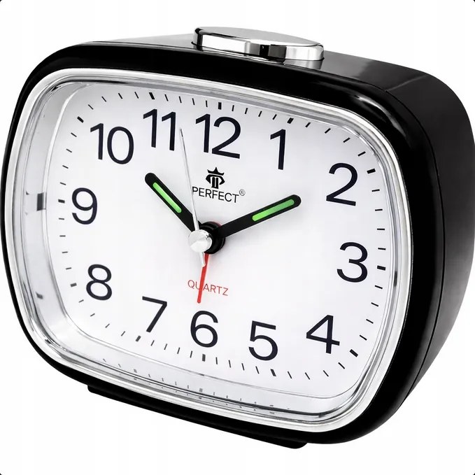 Ébresztőóra Kvarc Fekete Riasztás Háttérvilágítás Perfect 4 db elem