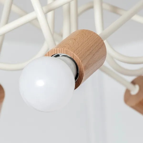 Felületre szerelhető csillár OXFORD 5xE27/15W/230V fenyő/krémszínű