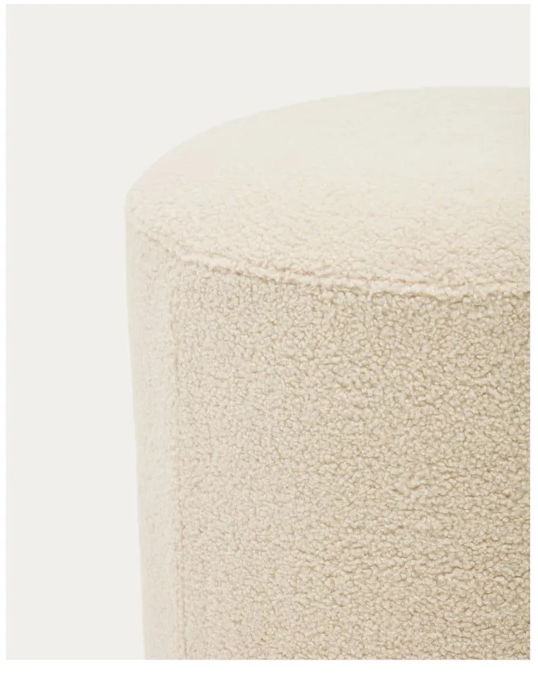 Krémszínű buklé puff Kaeli – Kave Home