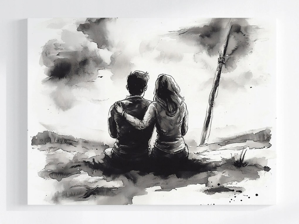 Vászonkép Canvas Emberek Férfi Nő Pár Kapcsolat Szerelem 80x60