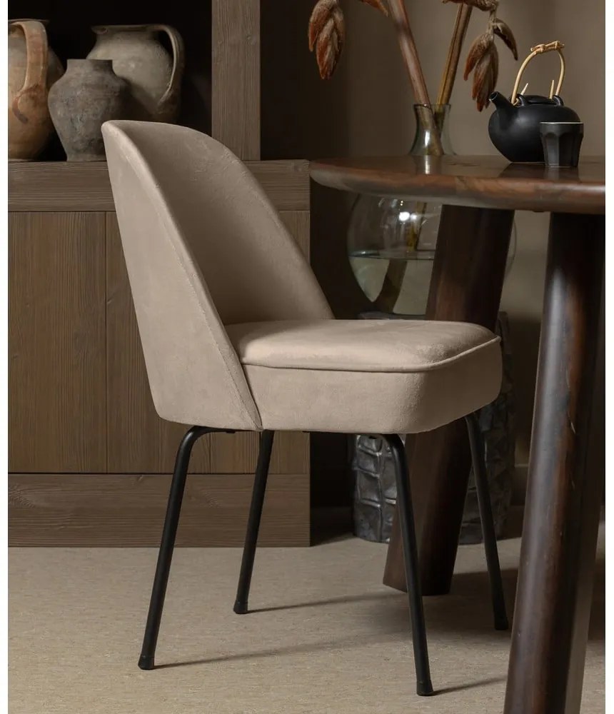 Bézs bársony étkezőszék szett 2 db-os Vogue – WOOOD