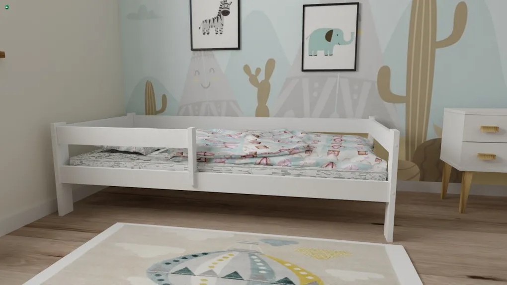 Ala fenyő gyerekágy fehér 80x160 + ajándék ágyrács