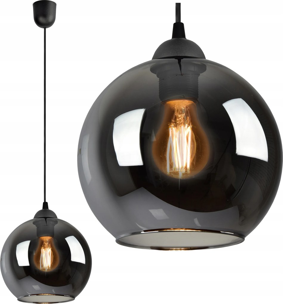 Függőlámpa Csillár Gömb 20 cm Grafit Led