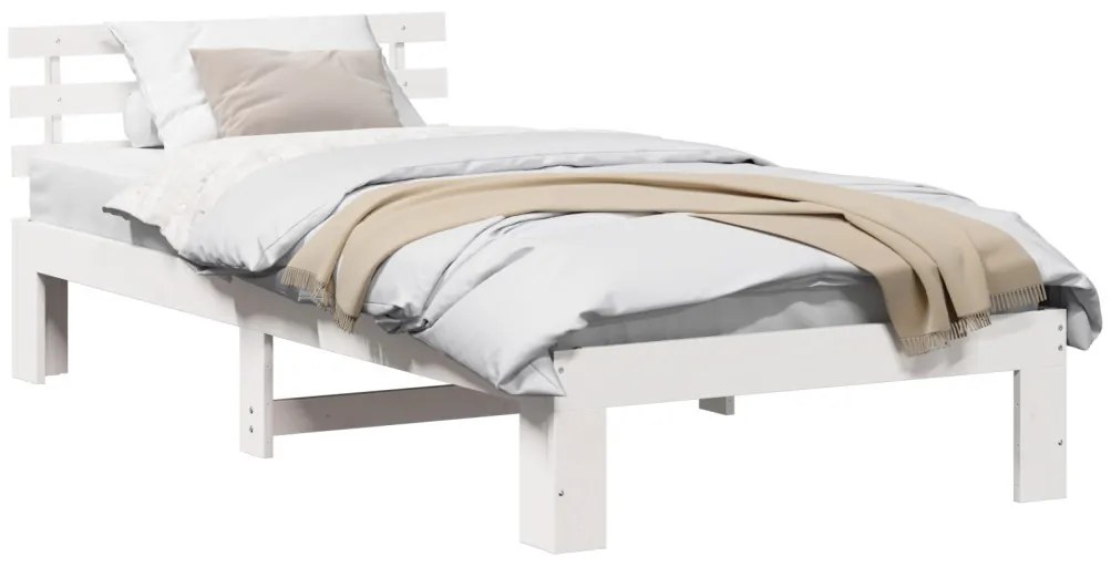 Faágykeret Fehér Fa 100 x 200 cm Minimalista Ágykeret
