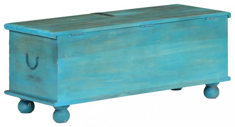 kék tömör mangófa tárolóláda 100 x 40 x 41 cm