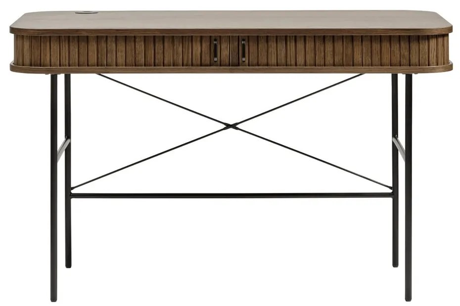 Íróasztal tölgyfa dekorral 60x120 cm Nola – Unique Furniture