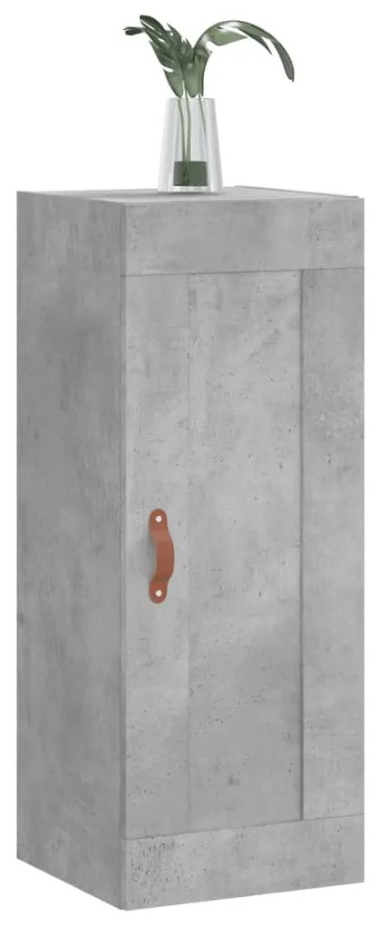 betonszürke szerelt fa fali szekrény 34,5x34x90 cm