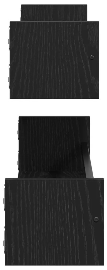 Fali Polcok 2 db Fekete Tölgy 80x16x14 cm Műszaki Fa