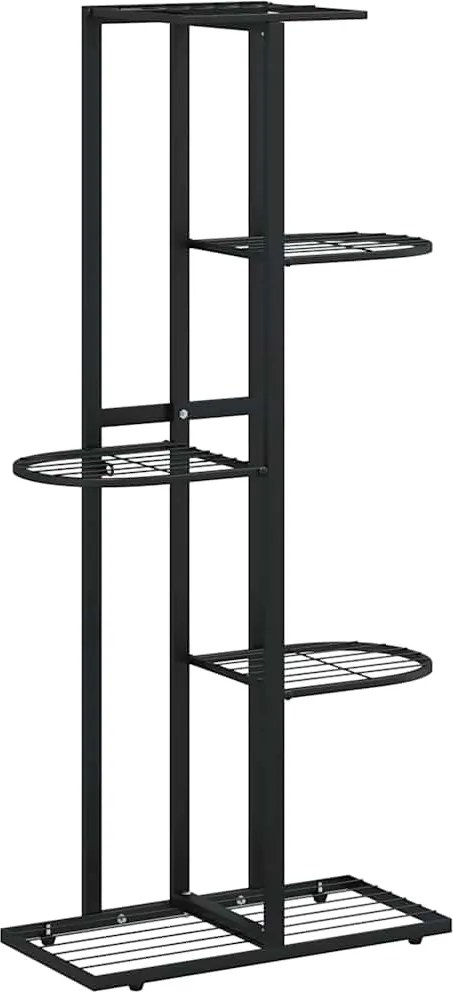 vidaXL fekete 5 szintes acél virágtartó állvány 43 x 22 x 98 cm