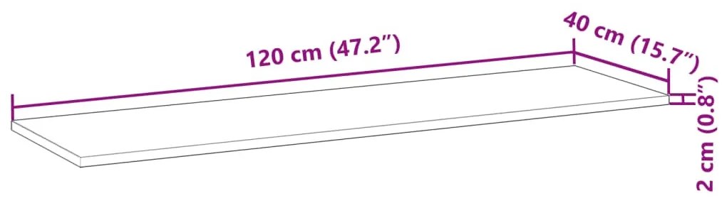 4 db kezeletlen tömör akácfa függőpolc 120 x 40 x 2 cm