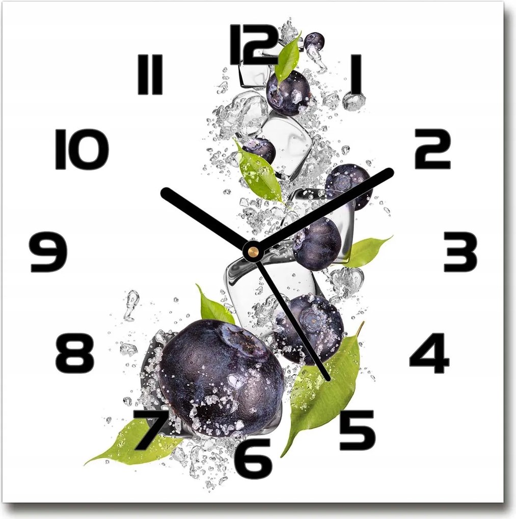 Csendes üveg falióra Bogyó jéggel 30x30