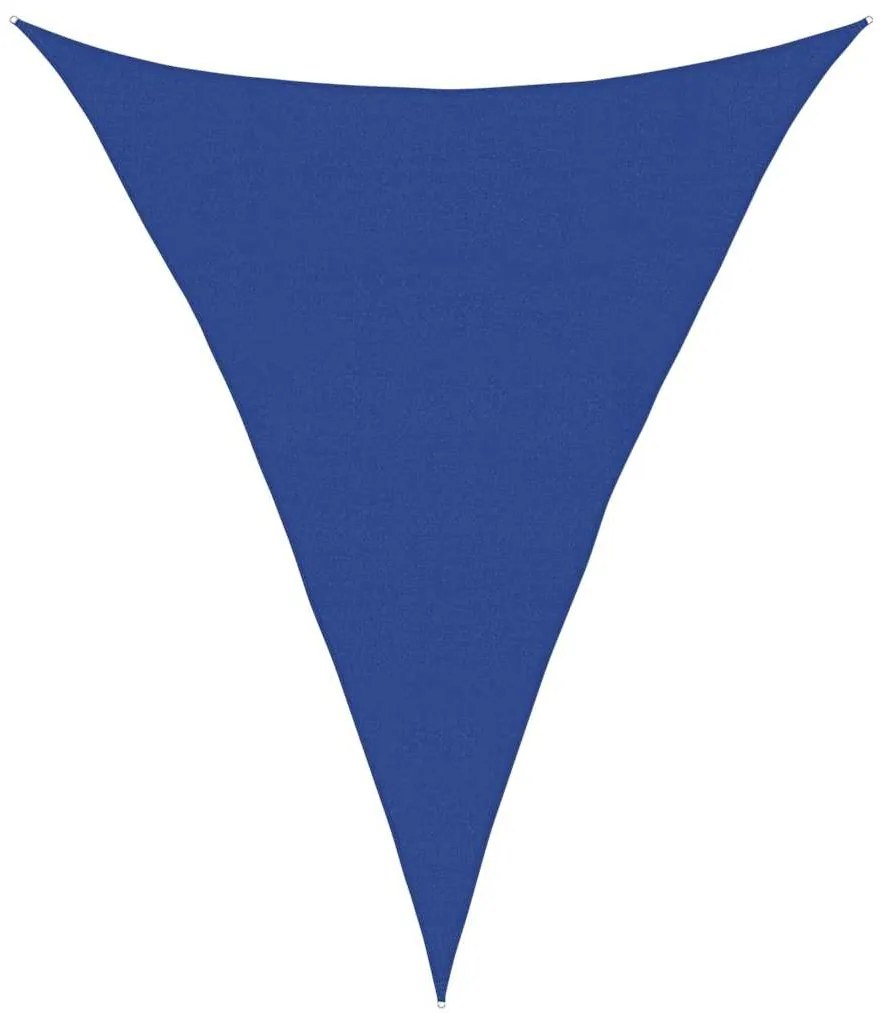 kék háromszög alakú HDPE napvitorla 160 g/m² 4x5x5 m