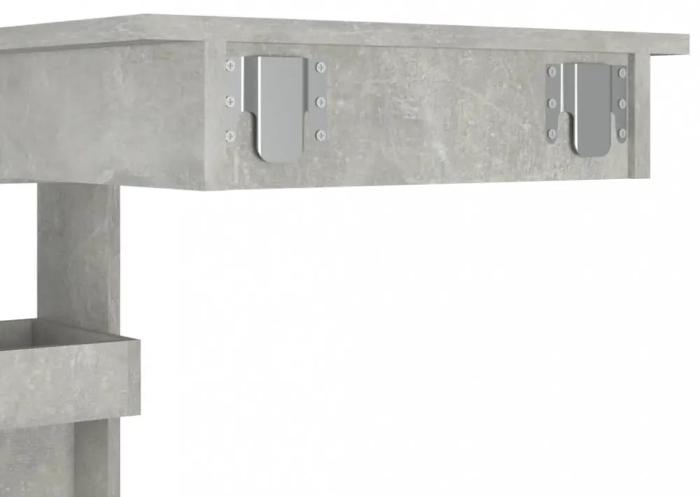 betonszürke fatermék fali bárasztal 102 x 45 x 103,5 cm