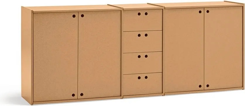 Natúr színű komód 197x80x40 cm Wally – Teulat